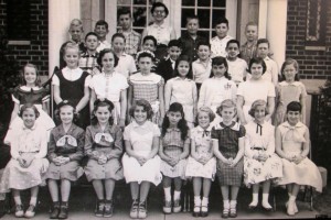 Mrs. Hanlon's fifth grade class. I am the blond in the dark jumper in the second row; Jeff is in the row behind me, third from left.