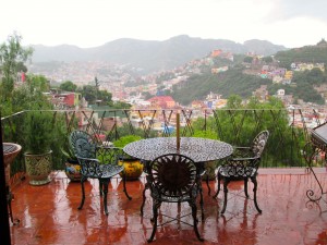 The view of el centro from this terrace, in yesterday's rain