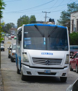A bus on Ancha de San Antionio, San Miguel