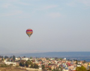 Hot air balloon over San Miguel de Allende, Mexico