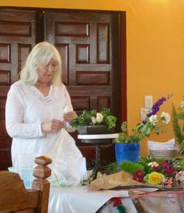 Wendy Siebert doing flower arranging