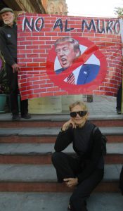 Me in front of the "No to the Wall" banner at the anti-inaugural demonstration on Friday